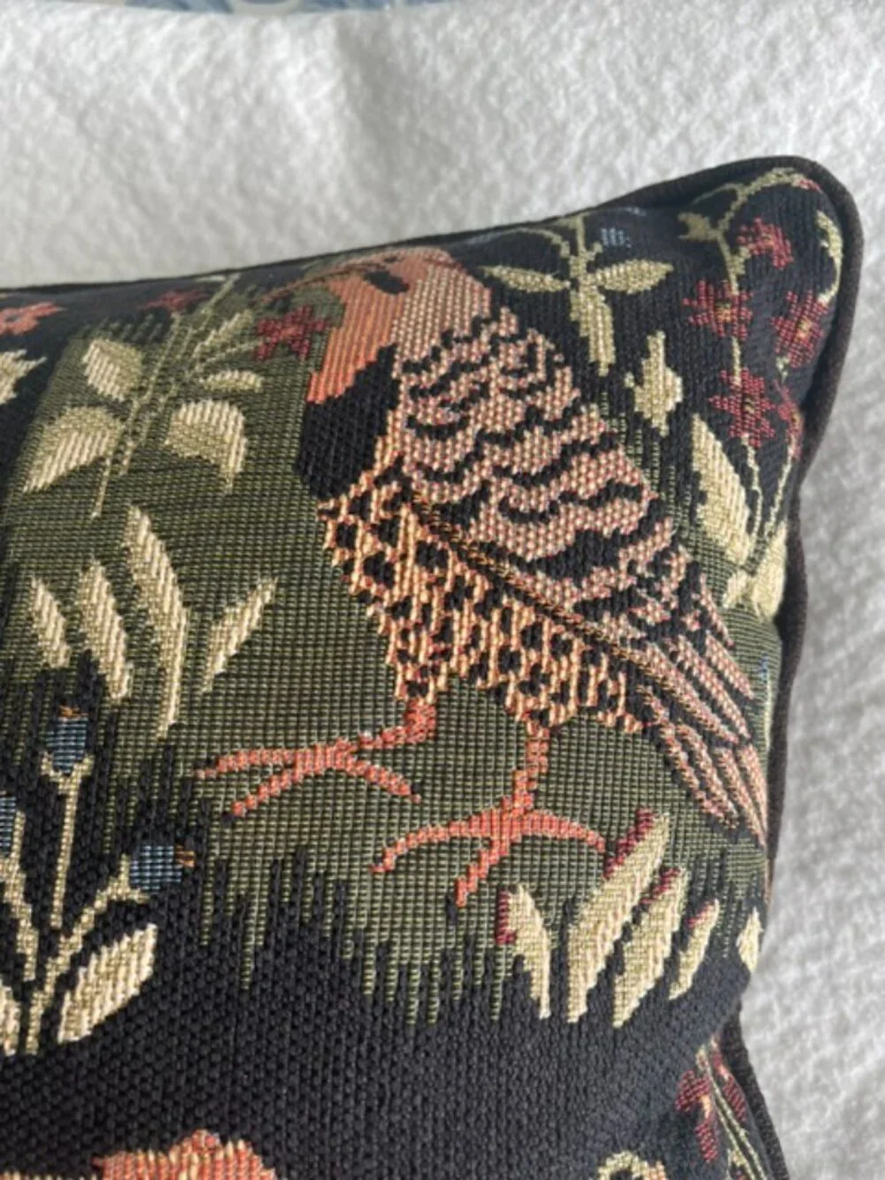 Vintage Robert Allen Woodland Animals Tapestry Throw Pillow